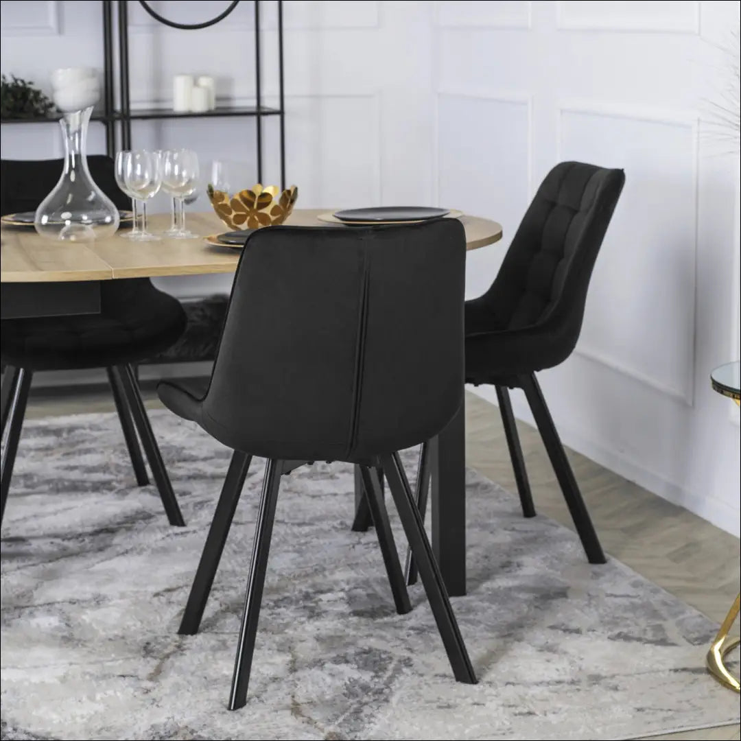 Kėdė su veliūro audiniu juodos spalvos TE037 - €52 Save 15% 50-100, __label:Pristatymas 5-14 d.d., elite, Krzesła,