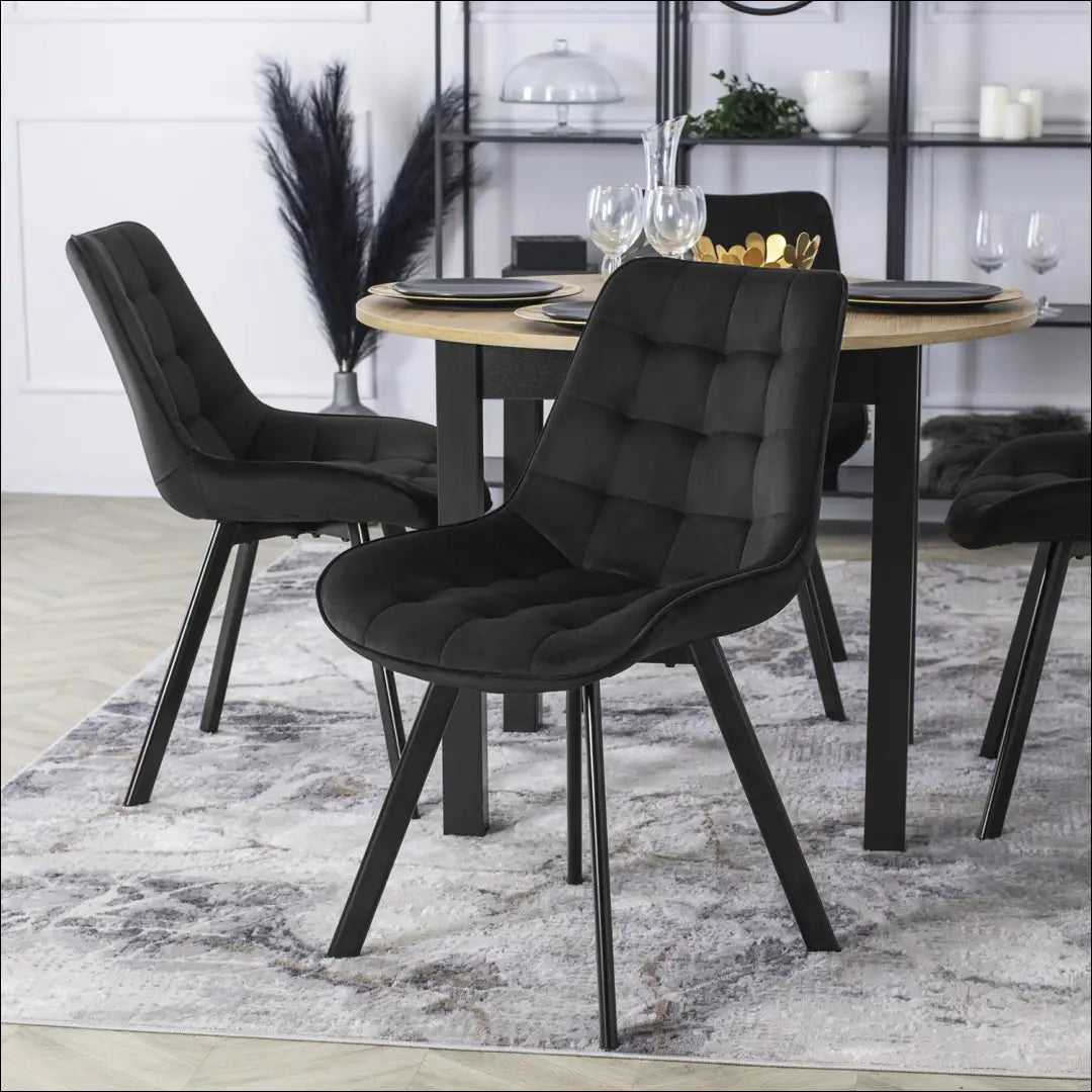 Kėdė su veliūro audiniu juodos spalvos TE037 - €52 Save 15% 50-100, __label:Pristatymas 5-14 d.d., elite, Krzesła,