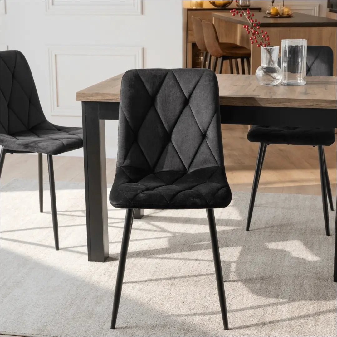 Kėdė su veliūro audiniu juodos spalvos TE050 - €38 Save 20% 25-50, __label:Pristatymas 5-14 d.d., elite, Krzesła,