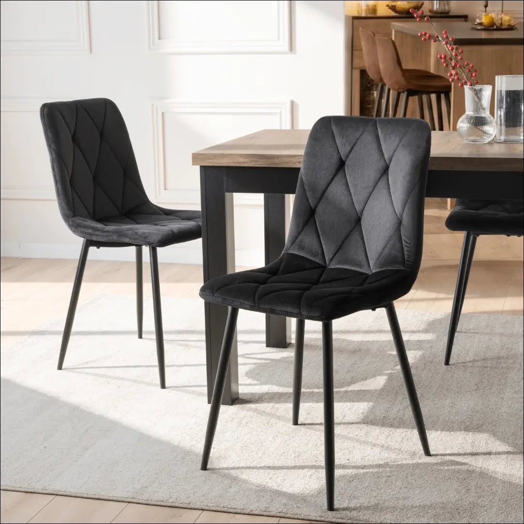 Kėdė su veliūro audiniu juodos spalvos TE050 - €38 Save 20% 25-50, __label:Pristatymas 5-14 d.d., elite, Krzesła,