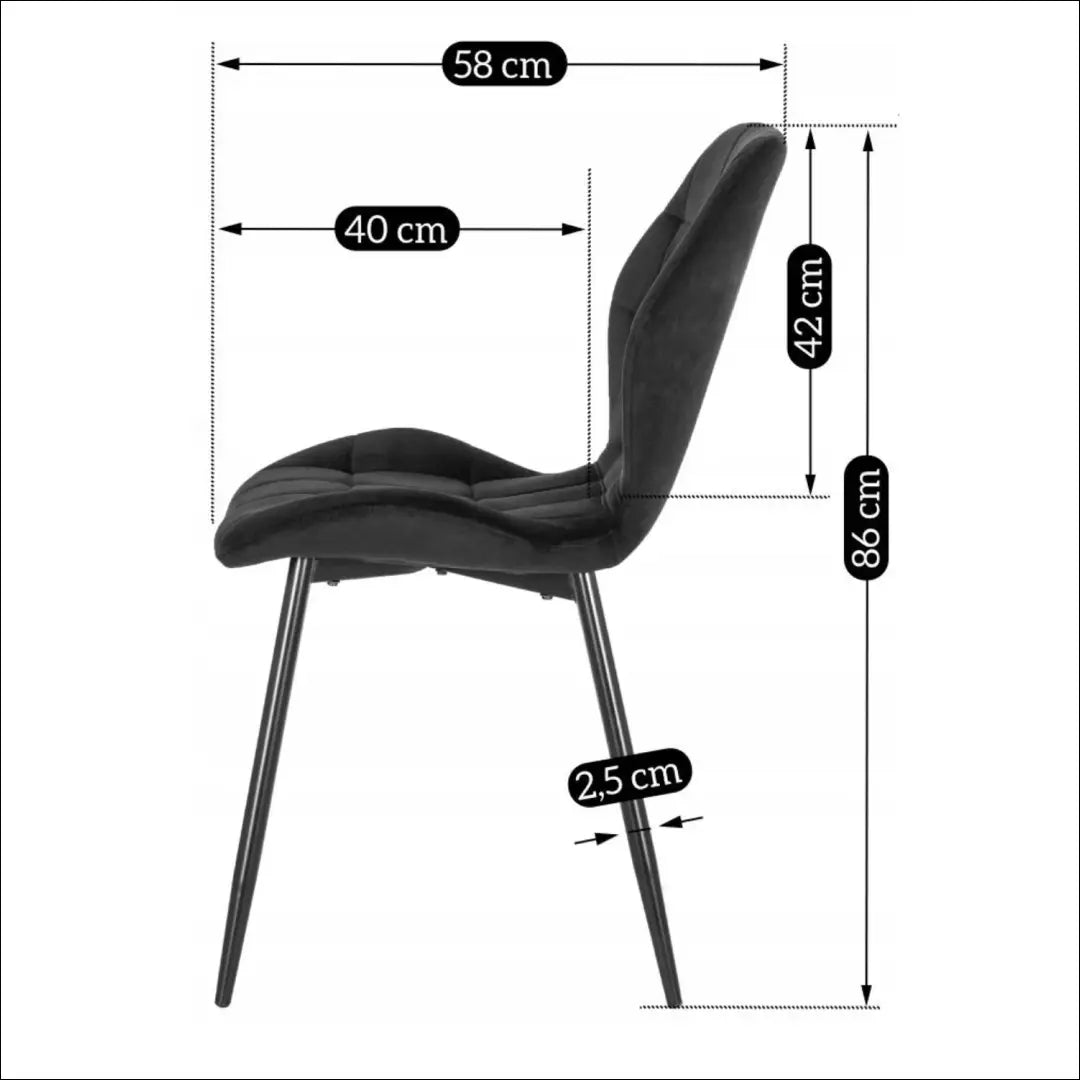 Kėdė su veliūro audiniu juodos spalvos TE069 - €47 Save 15% 25-50, __label:Pristatymas 5-14 d.d., elite, spalva-juoda,