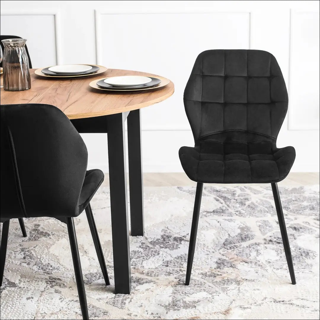 Kėdė su veliūro audiniu juodos spalvos TE069 - €47 Save 15% 25-50, __label:Pristatymas 5-14 d.d., elite, spalva-juoda,
