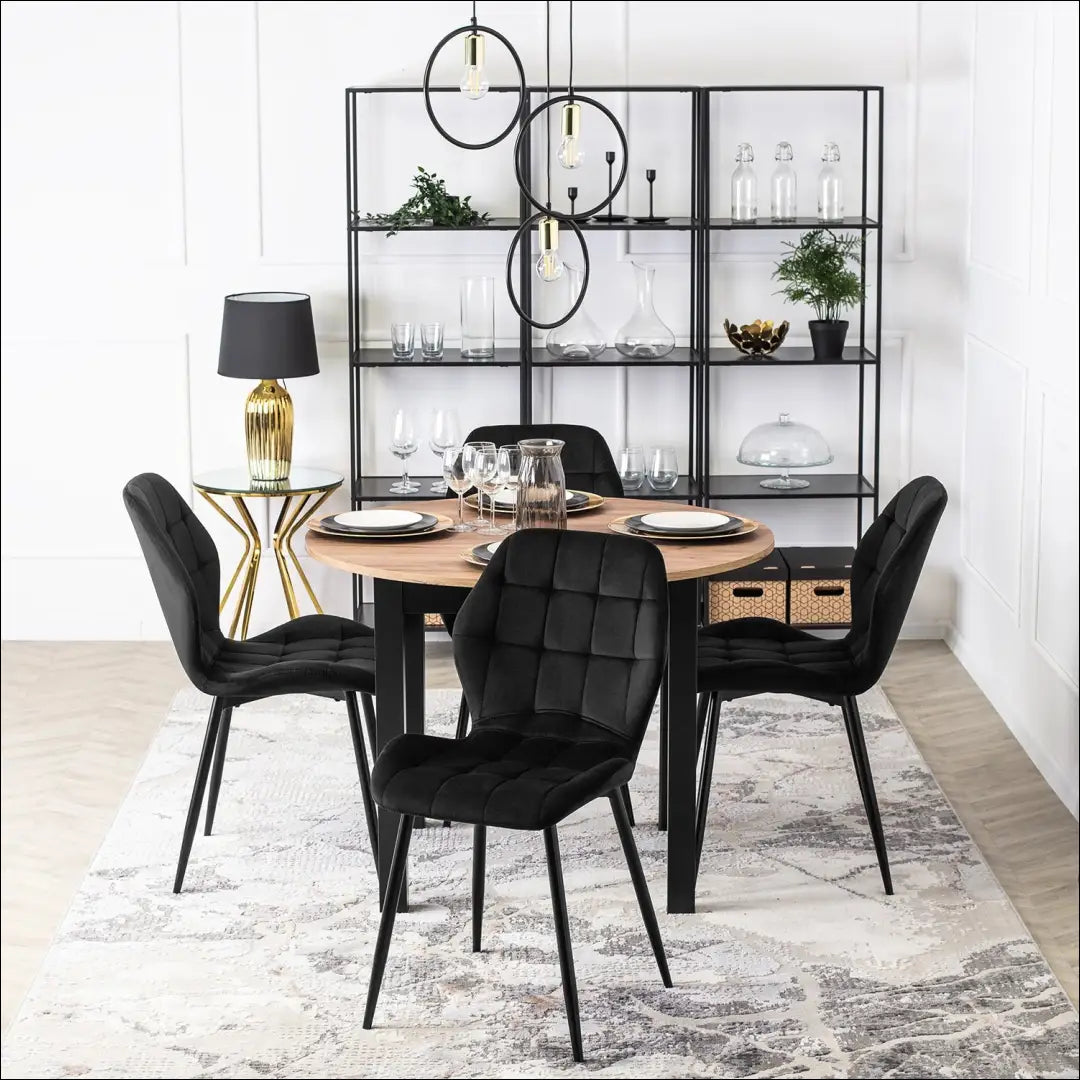 Kėdė su veliūro audiniu juodos spalvos TE069 - €47 Save 15% 25-50, __label:Pristatymas 5-14 d.d., elite, spalva-juoda,