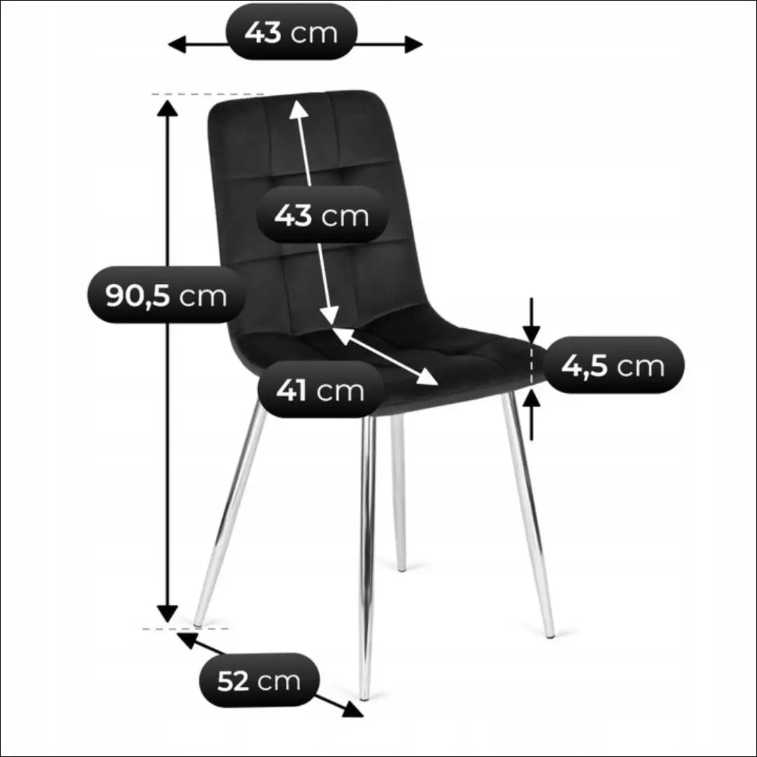 Kėdė su veliūro audiniu juodos spalvos TE123 - €30 Save 15% 25-50, __label:Pristatymas 5-14 d.d., elite, Krzesła,
