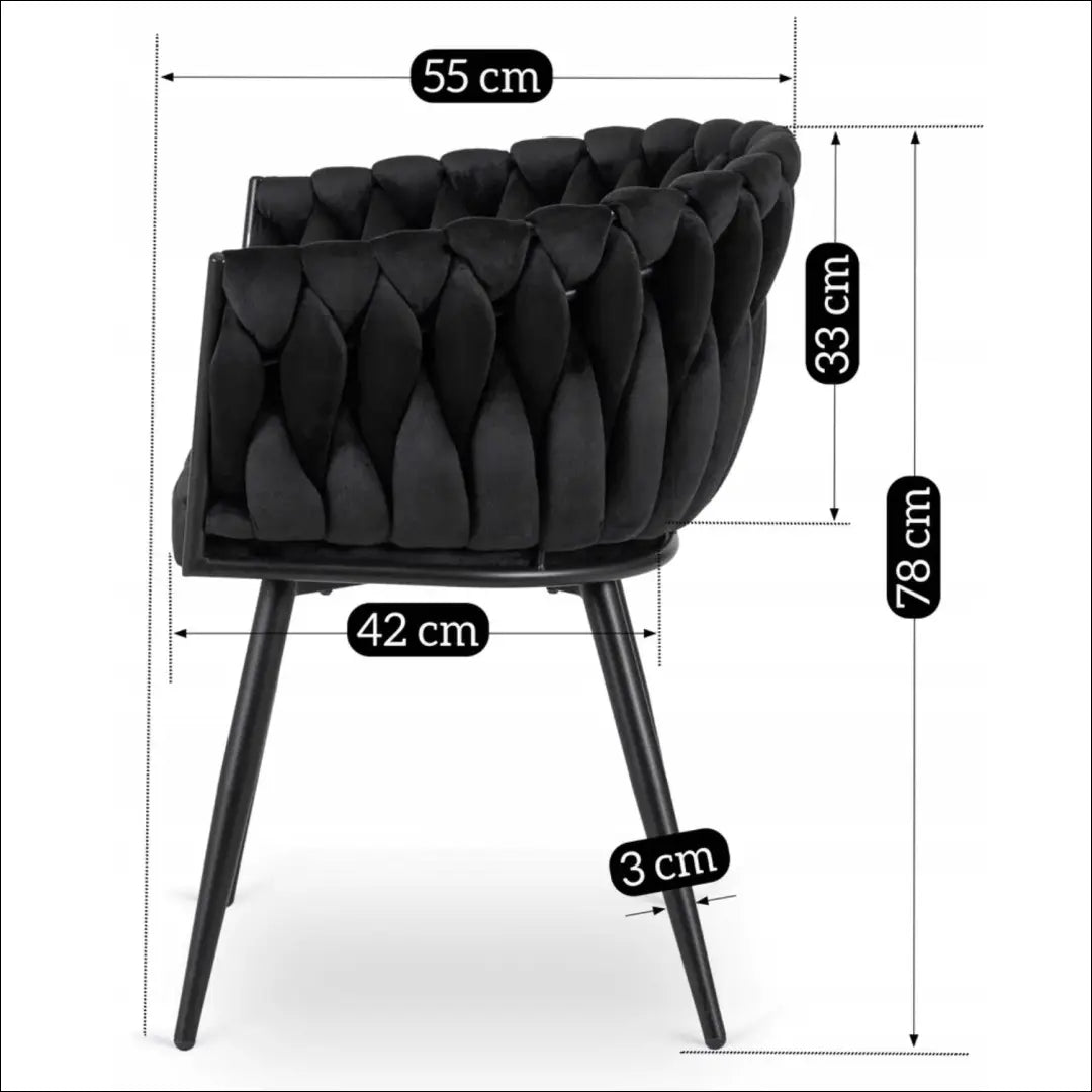 Kėdė su veliūro audiniu juodos spalvos TE393 - €97 Save 15% 50-100, __label:Pristatymas 5-14 d.d., elite, Krzesła,