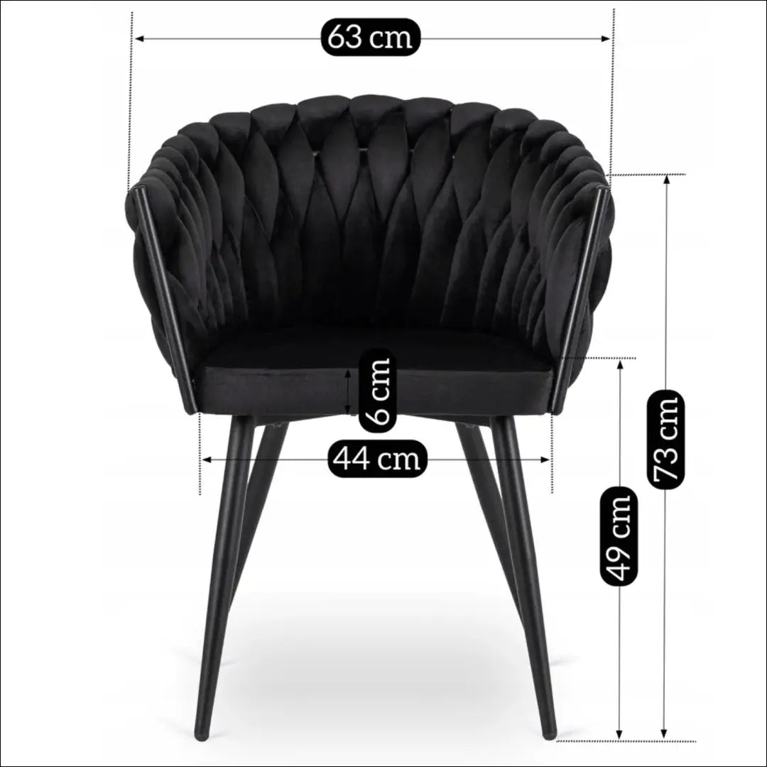 Kėdė su veliūro audiniu juodos spalvos TE393 - €97 Save 15% 50-100, __label:Pristatymas 5-14 d.d., elite, Krzesła,