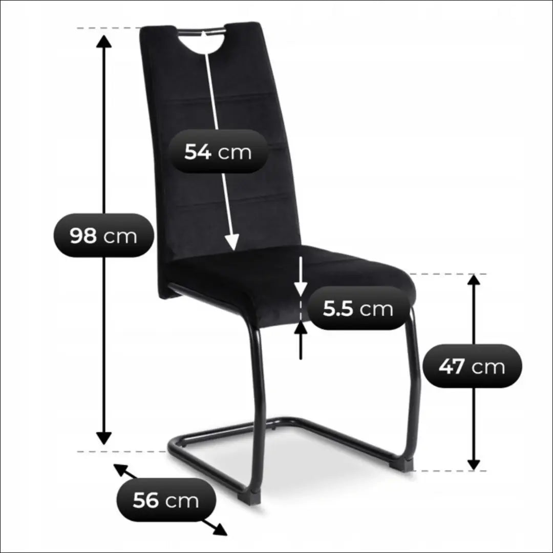 Kėdė su veliūro audiniu juodos spalvos TE450 - €54 Save 15% 50-100, __label:Pristatymas 5-14 d.d., elite, Krzesła,