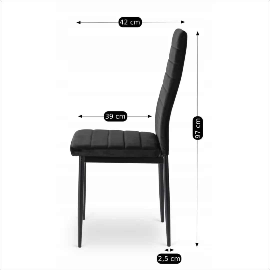 Kėdė su veliūro audiniu juodos spalvos TE458 - €29 Save 15% 25-50, __label:Pristatymas 5-14 d.d., elite, Krzesła,