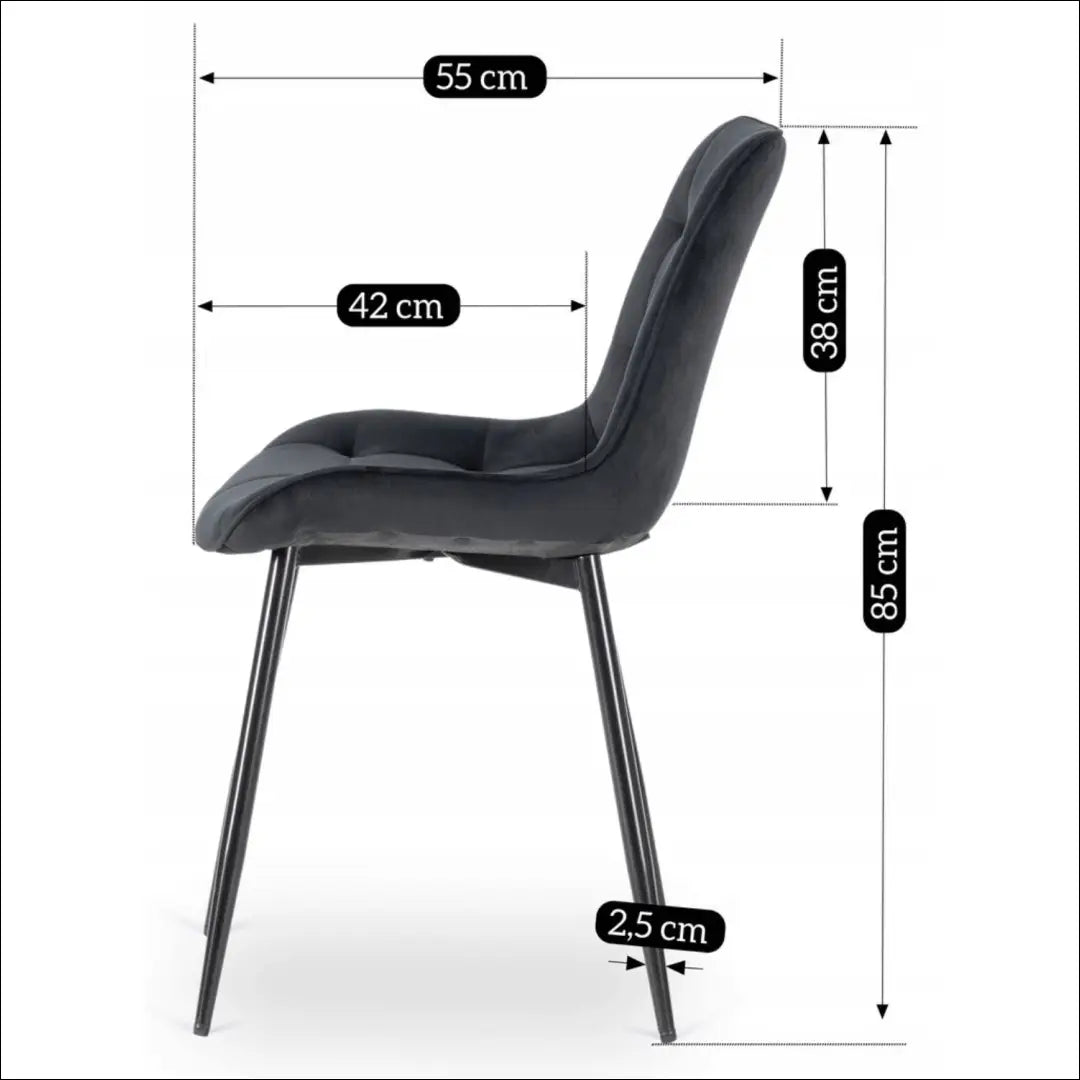 Kėdė su veliūro audiniu juodos spalvos TE467 - €43 Save 15% 25-50, __label:Pristatymas 5-14 d.d., elite, spalva-juoda,