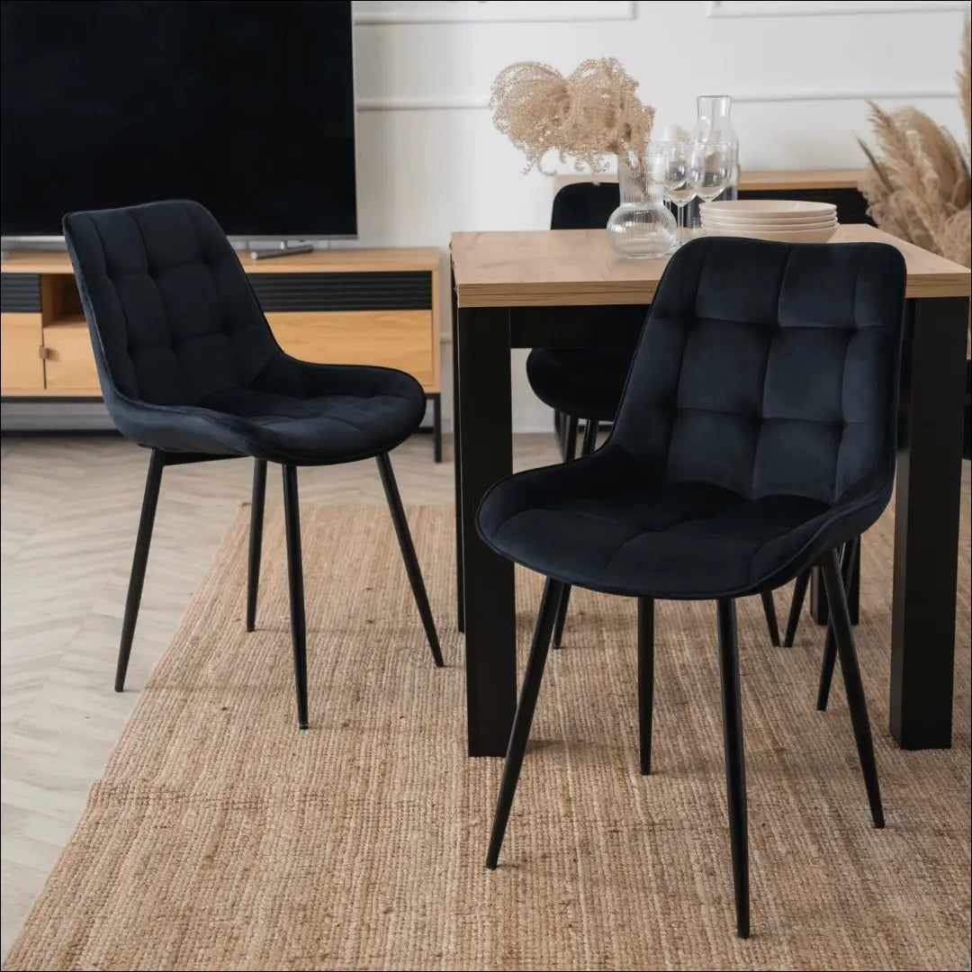 Kėdė su veliūro audiniu juodos spalvos TE467 - €43 Save 15% 25-50, __label:Pristatymas 5-14 d.d., elite, spalva-juoda,