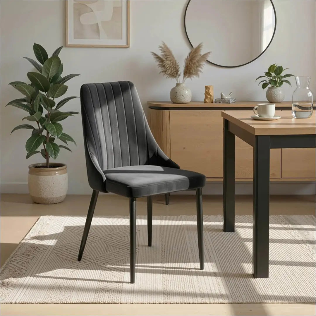 Kėdė su veliūro audiniu juodos spalvos TE553 - €51 Save 15% 50-100, __label:Pristatymas 5-14 d.d., elite, spalva-juoda,