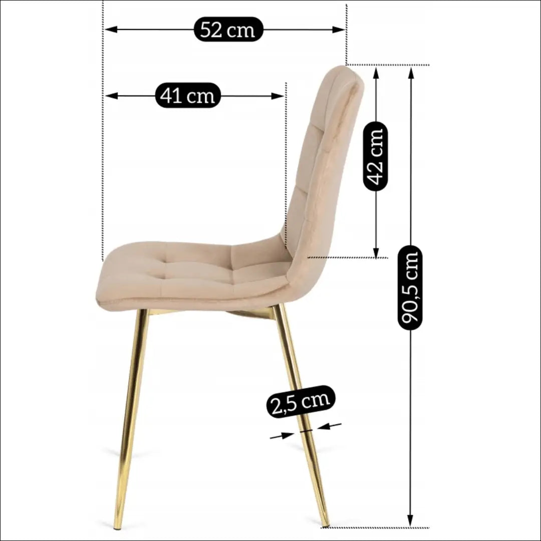 Kėdė su veliūro audiniu kreminės spalvos TE133 - €43 Save 15% 25-50, __label:Pristatymas 5-14 d.d., elite, Krzesła,