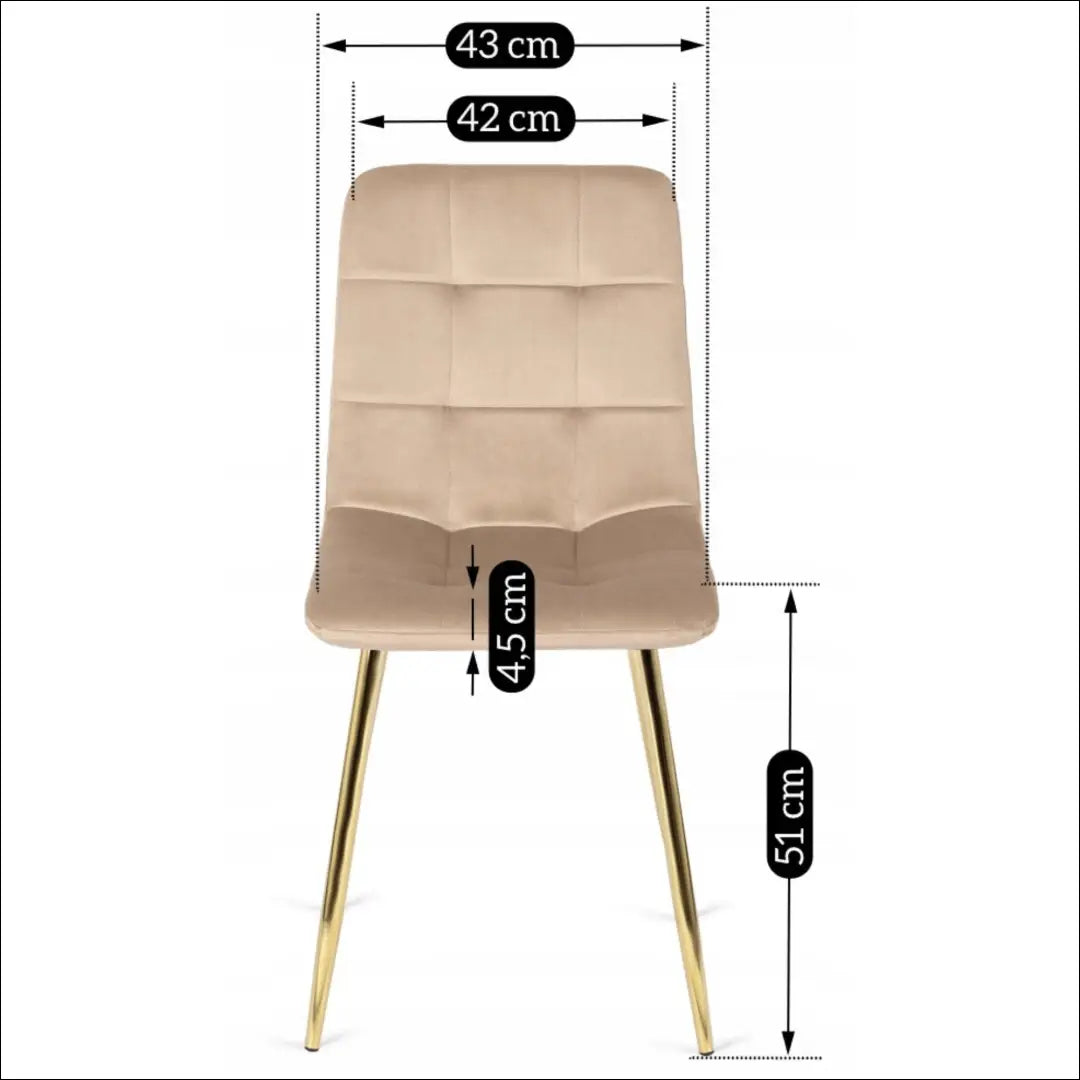 Kėdė su veliūro audiniu kreminės spalvos TE133 - €43 Save 15% 25-50, __label:Pristatymas 5-14 d.d., elite, Krzesła,