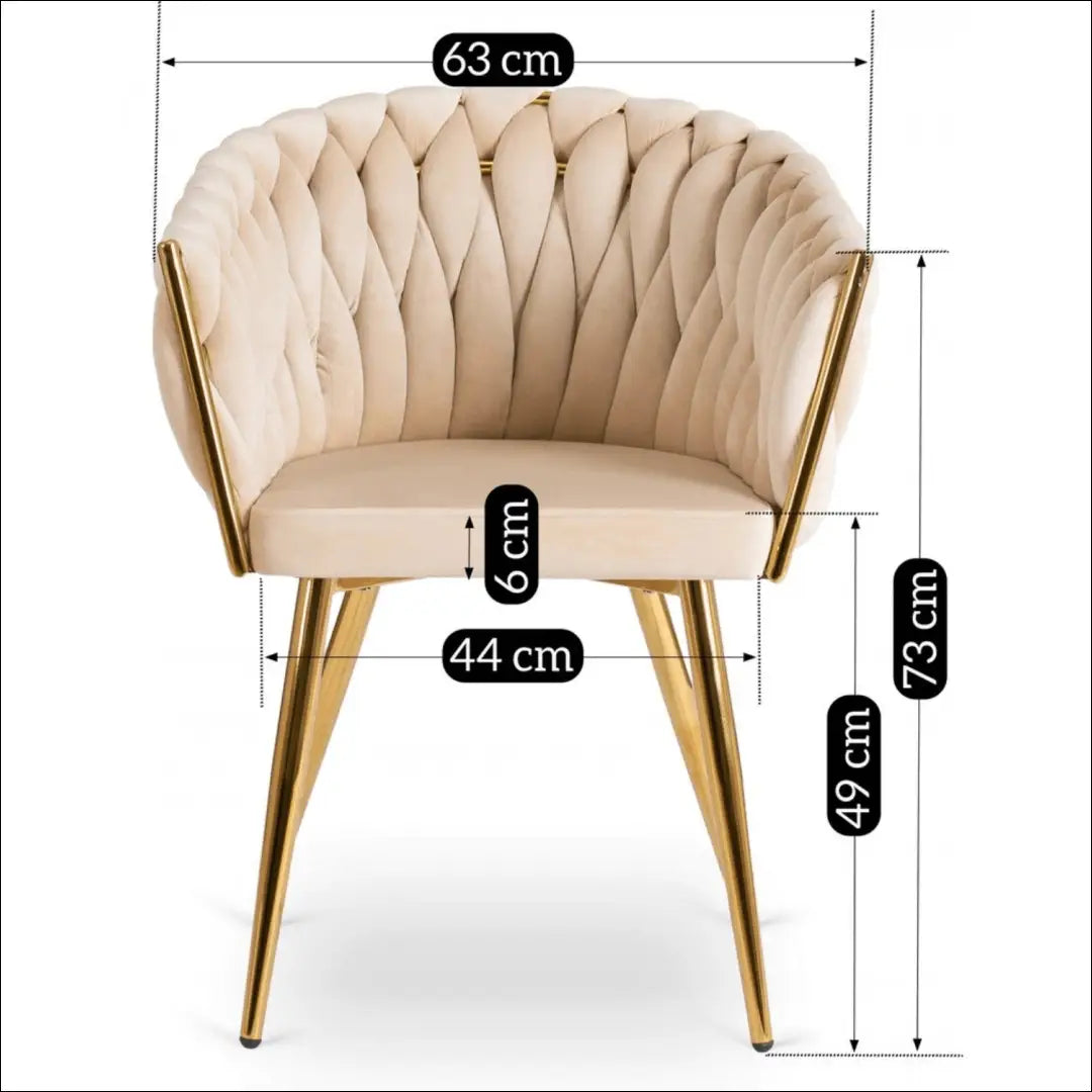 Kėdė su veliūro audiniu kreminės spalvos TE389 - €109 Save 15% 100-200, __label:Pristatymas 5-14 d.d., elite, Krzesła,
