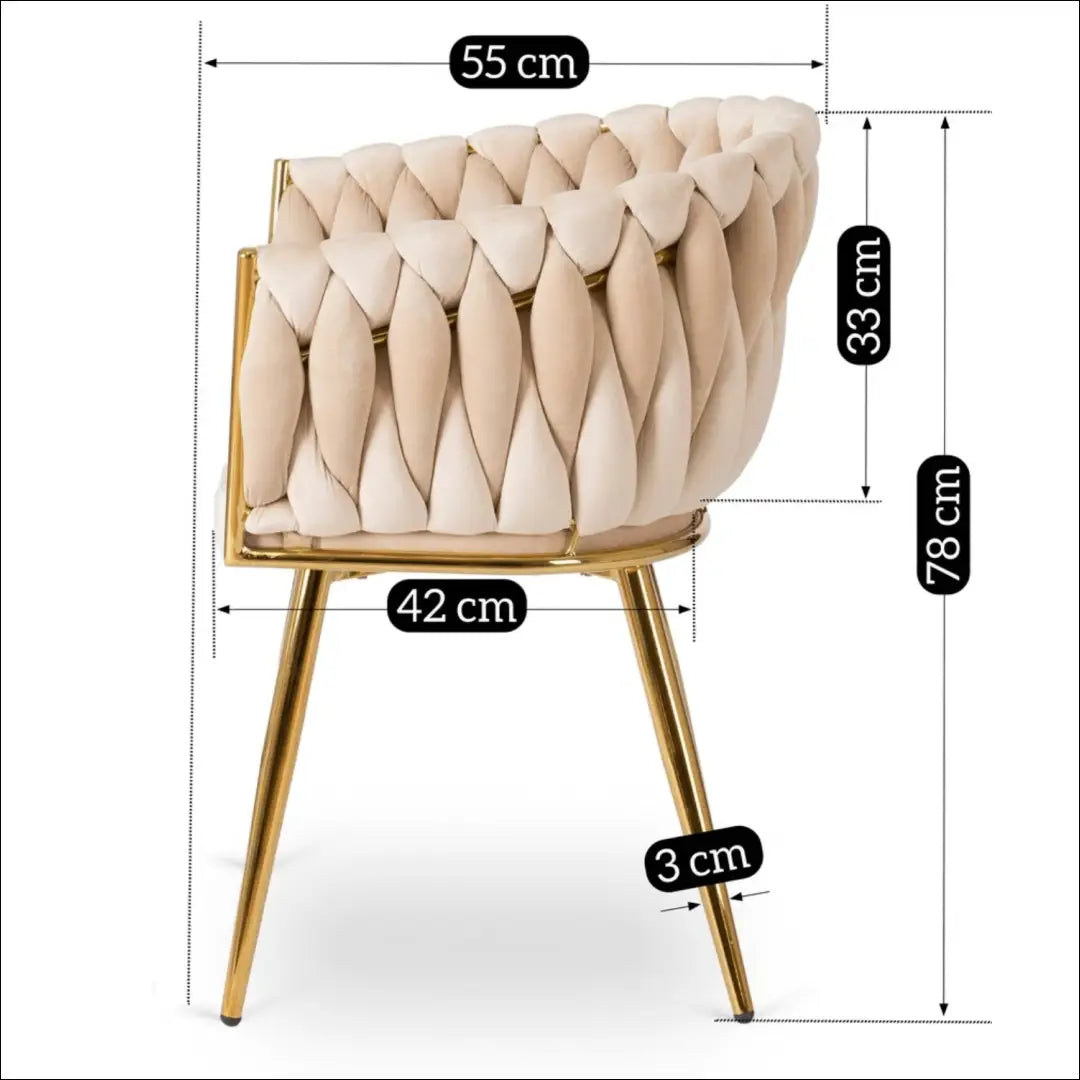 Kėdė su veliūro audiniu kreminės spalvos TE389 - €109 Save 15% 100-200, __label:Pristatymas 5-14 d.d., elite, Krzesła,