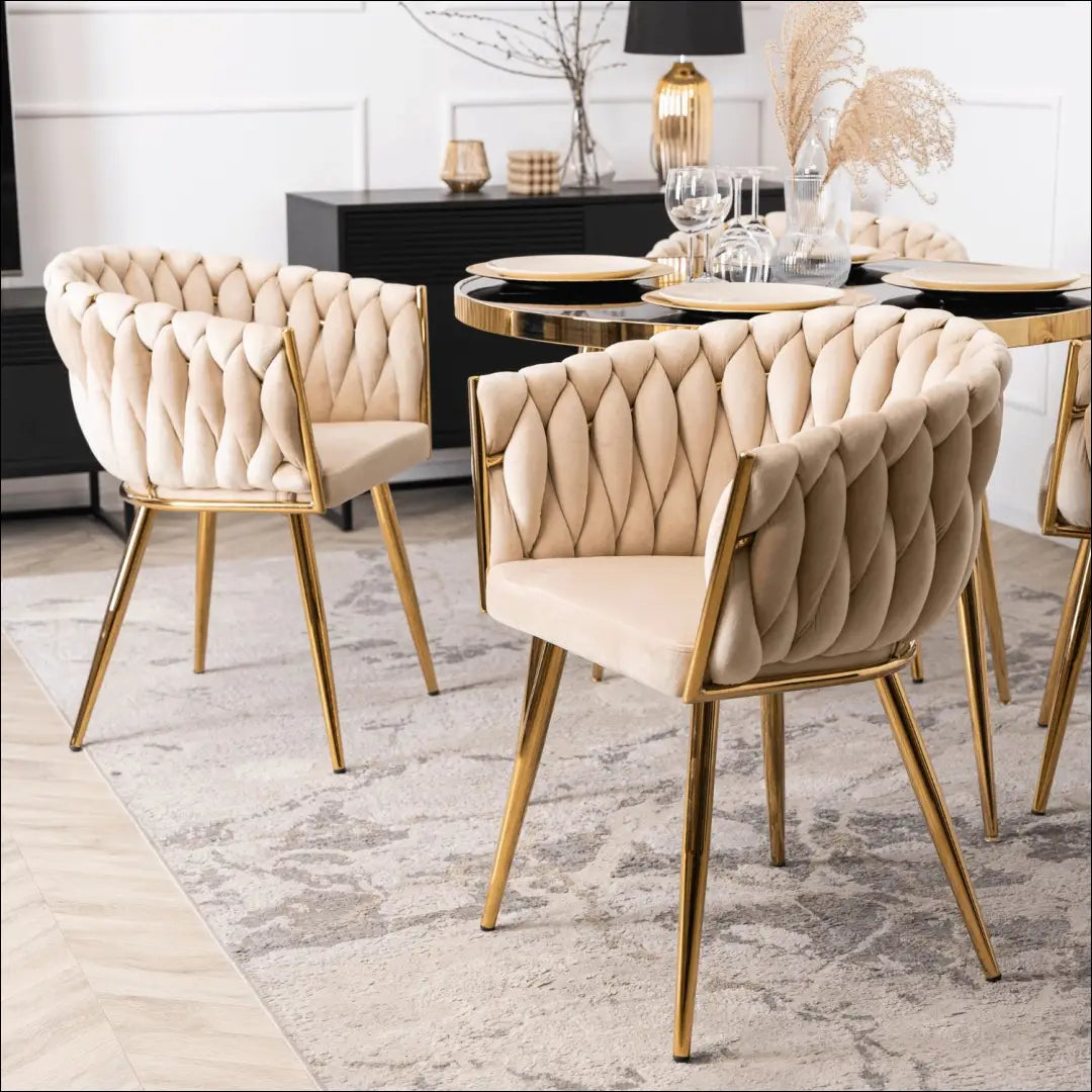 Kėdė su veliūro audiniu kreminės spalvos TE389 - €109 Save 15% 100-200, __label:Pristatymas 5-14 d.d., elite, Krzesła,