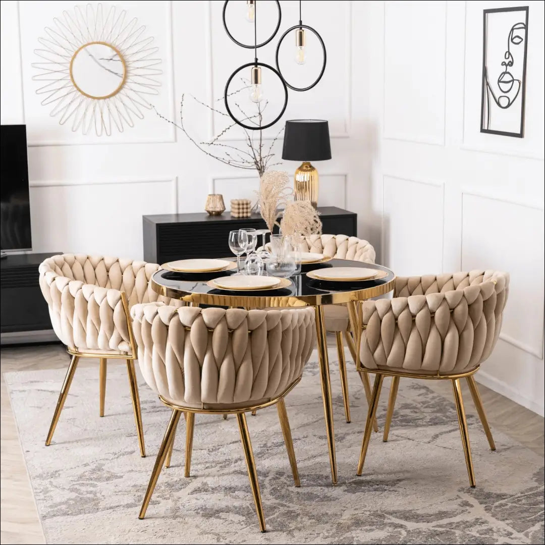 Kėdė su veliūro audiniu kreminės spalvos TE389 - €109 Save 15% 100-200, __label:Pristatymas 5-14 d.d., elite, Krzesła,