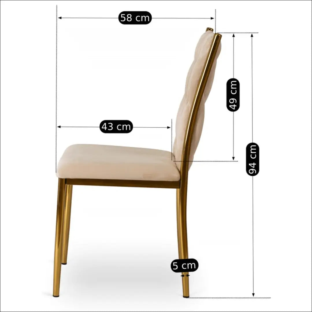 Kėdė su veliūro audiniu kreminės spalvos TE419 - €64 Save 15% 50-100, __label:Pristatymas 5-14 d.d., elite, Krzesła,