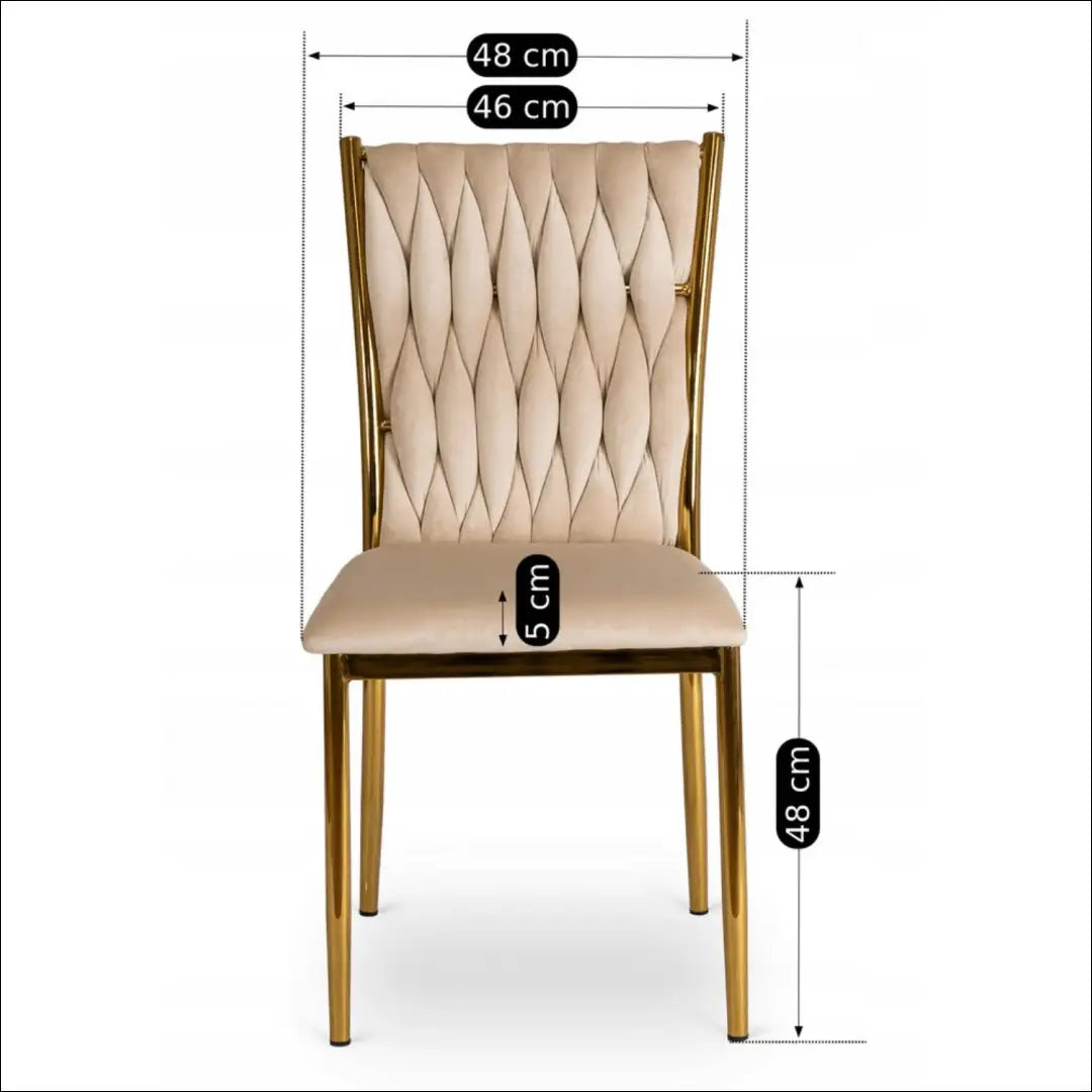 Kėdė su veliūro audiniu kreminės spalvos TE419 - €64 Save 15% 50-100, __label:Pristatymas 5-14 d.d., elite, Krzesła,