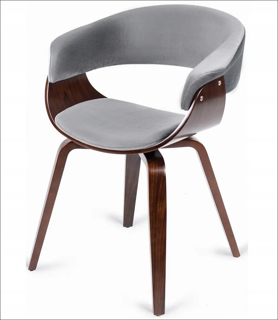 Kėdė su veliūro audiniu pilkos spalvos / riešuto TE008 - €145 Save 15% 100-200, __label:Pristatymas 5-14 d.d., elite,