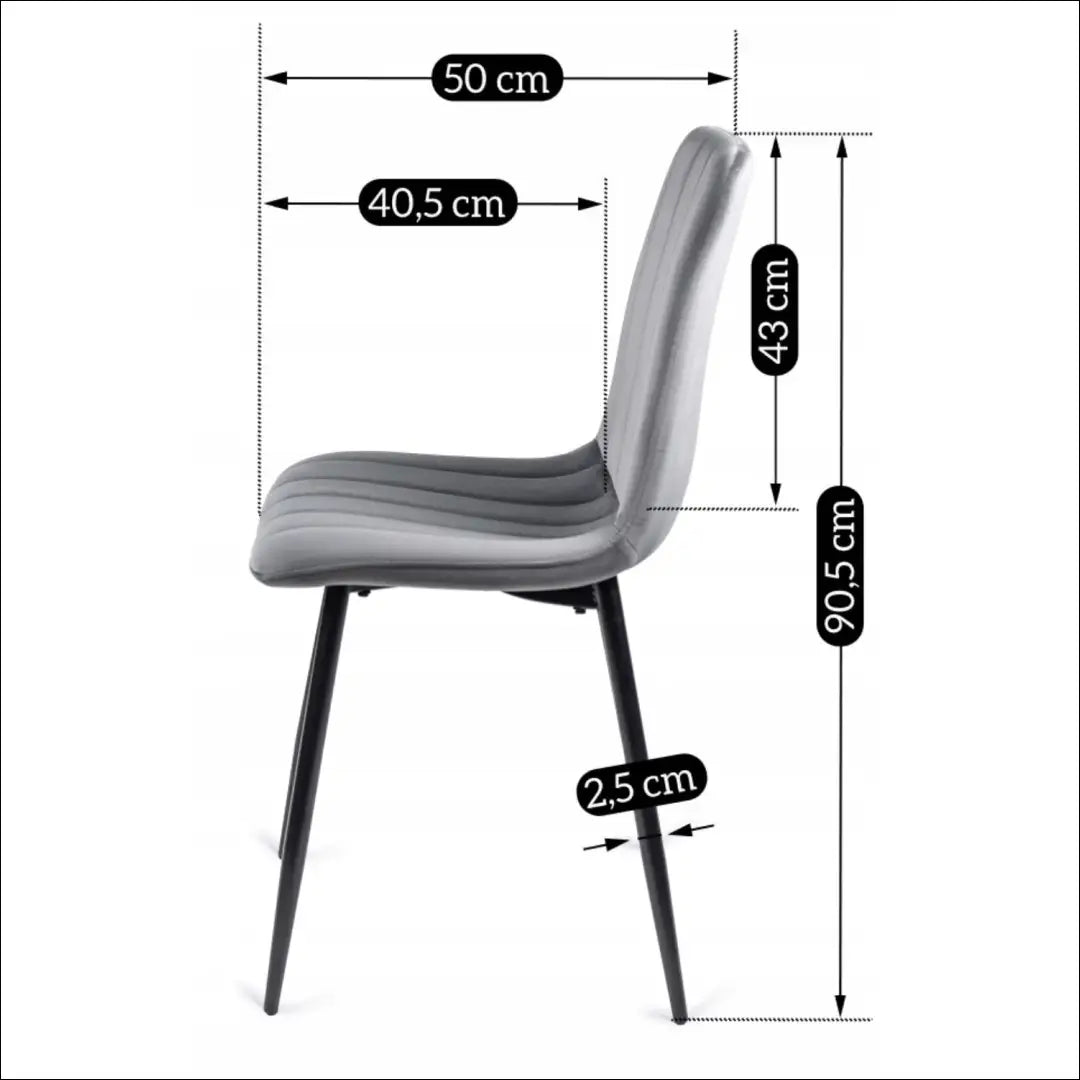 Kėdė su veliūro audiniu pilkos spalvos TE009 - €33 Save 15% 25-50, __label:Pristatymas 5-14 d.d., elite, Krzesła,