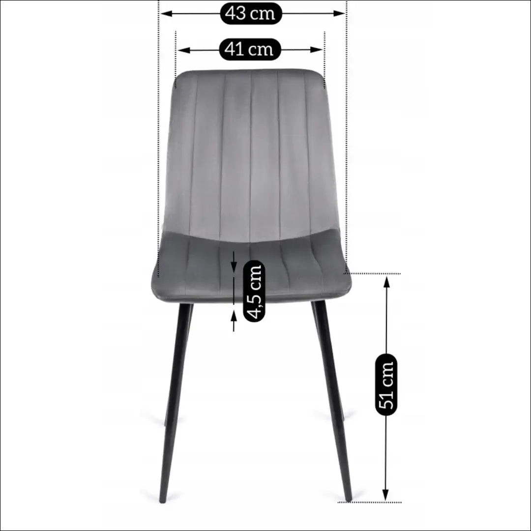 Kėdė su veliūro audiniu pilkos spalvos TE009 - €33 Save 15% 25-50, __label:Pristatymas 5-14 d.d., elite, Krzesła,
