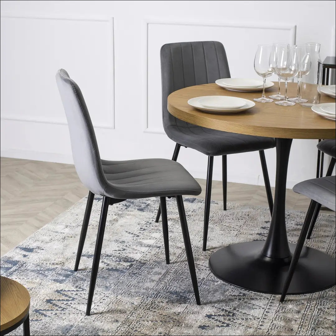 Kėdė su veliūro audiniu pilkos spalvos TE009 - €33 Save 15% 25-50, __label:Pristatymas 5-14 d.d., elite, Krzesła,