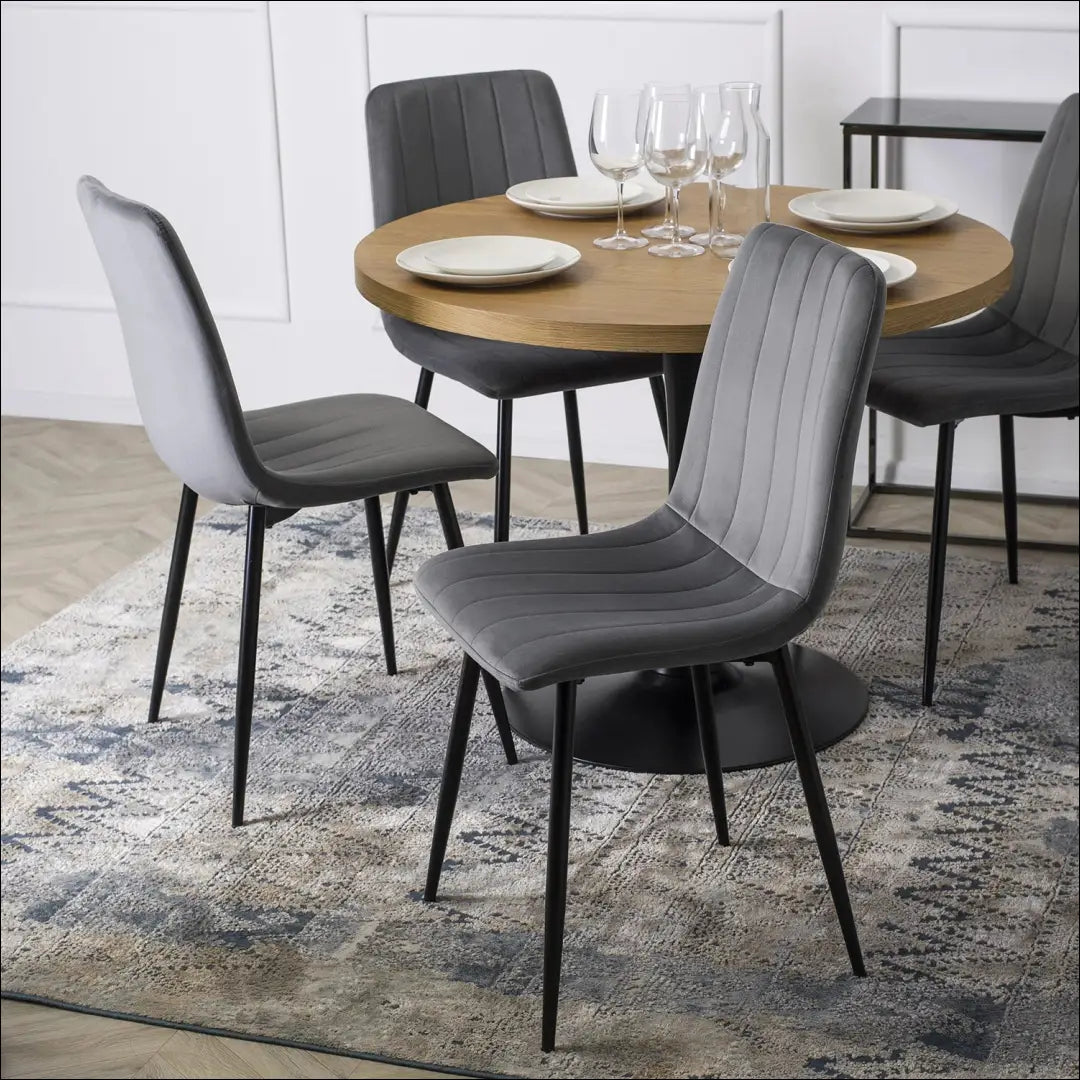 Kėdė su veliūro audiniu pilkos spalvos TE009 - €33 Save 15% 25-50, __label:Pristatymas 5-14 d.d., elite, Krzesła,
