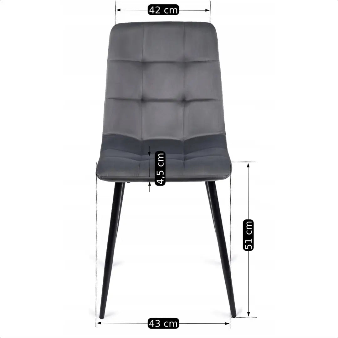 Kėdė su veliūro audiniu pilkos spalvos TE013 - €35 Save 15% 25-50, __label:Pristatymas 5-14 d.d., elite, Krzesła,