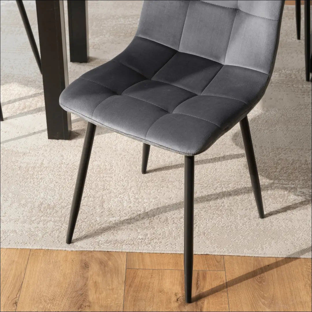 Kėdė su veliūro audiniu pilkos spalvos TE013 - €35 Save 15% 25-50, __label:Pristatymas 5-14 d.d., elite, Krzesła,