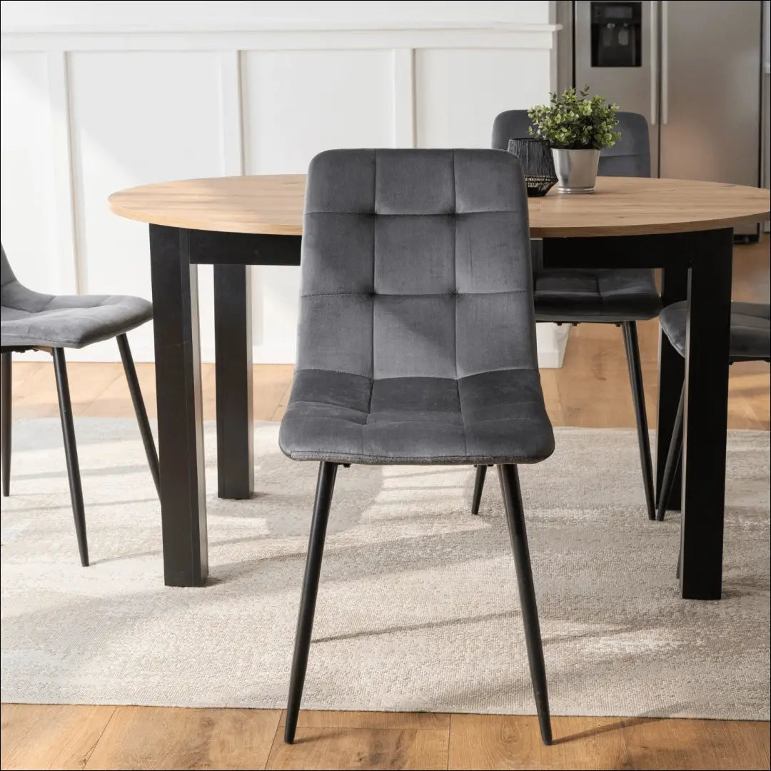 Kėdė su veliūro audiniu pilkos spalvos TE013 - €35 Save 15% 25-50, __label:Pristatymas 5-14 d.d., elite, Krzesła,