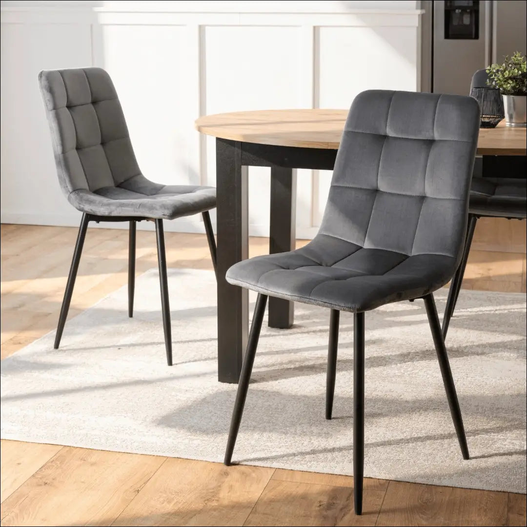 Kėdė su veliūro audiniu pilkos spalvos TE013 - €35 Save 15% 25-50, __label:Pristatymas 5-14 d.d., elite, Krzesła,