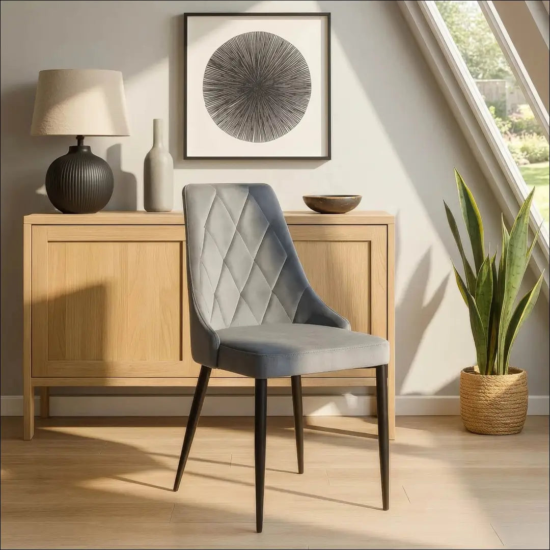 Kėdė su veliūro audiniu pilkos spalvos TE030 - €49 Save 15% 25-50, __label:Pristatymas 5-14 d.d., elite, Krzesła,