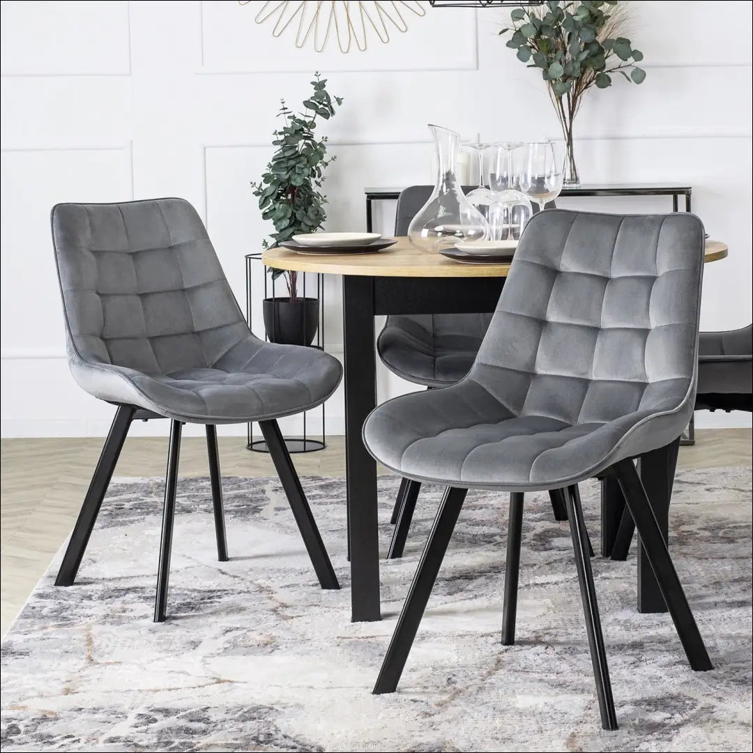 Kėdė su veliūro audiniu pilkos spalvos TE033 - €52 Save 15% 50-100, __label:Pristatymas 5-14 d.d., elite, Krzesła,