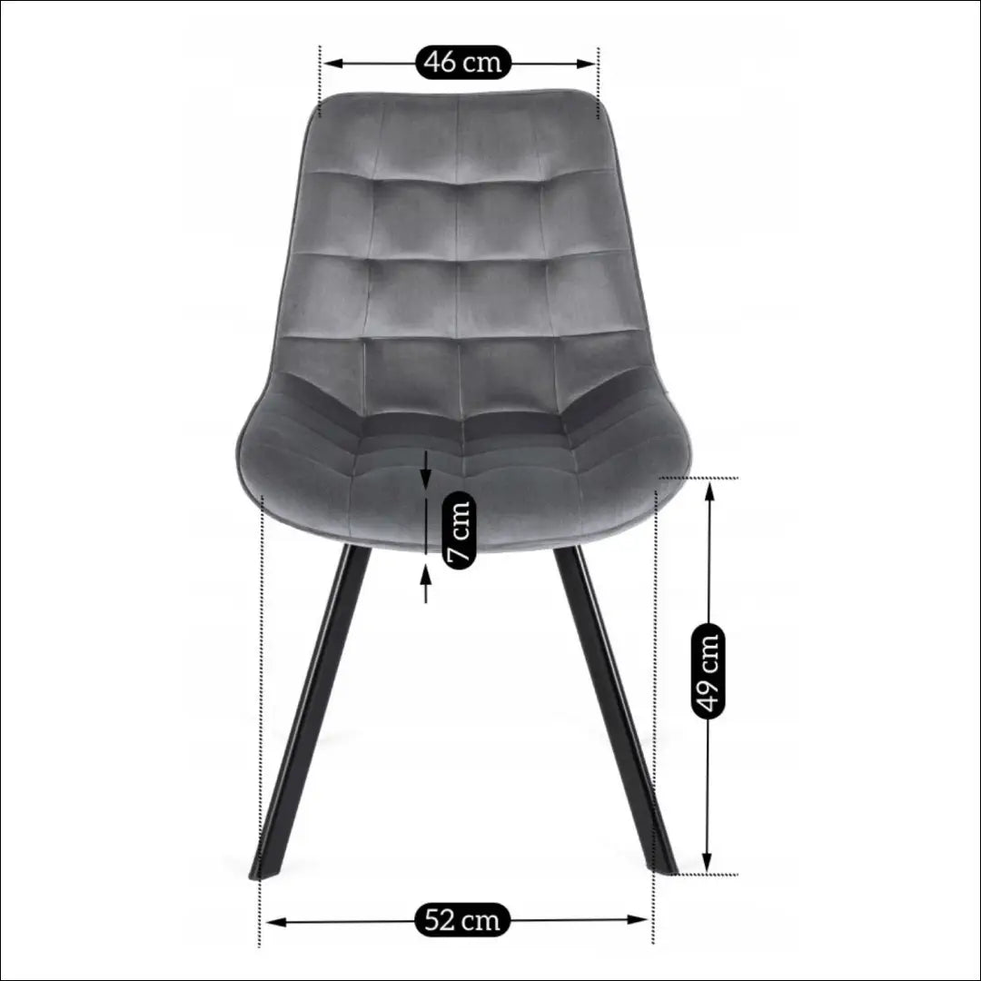 Kėdė su veliūro audiniu pilkos spalvos TE033 - €52 Save 15% 50-100, __label:Pristatymas 5-14 d.d., elite, Krzesła,