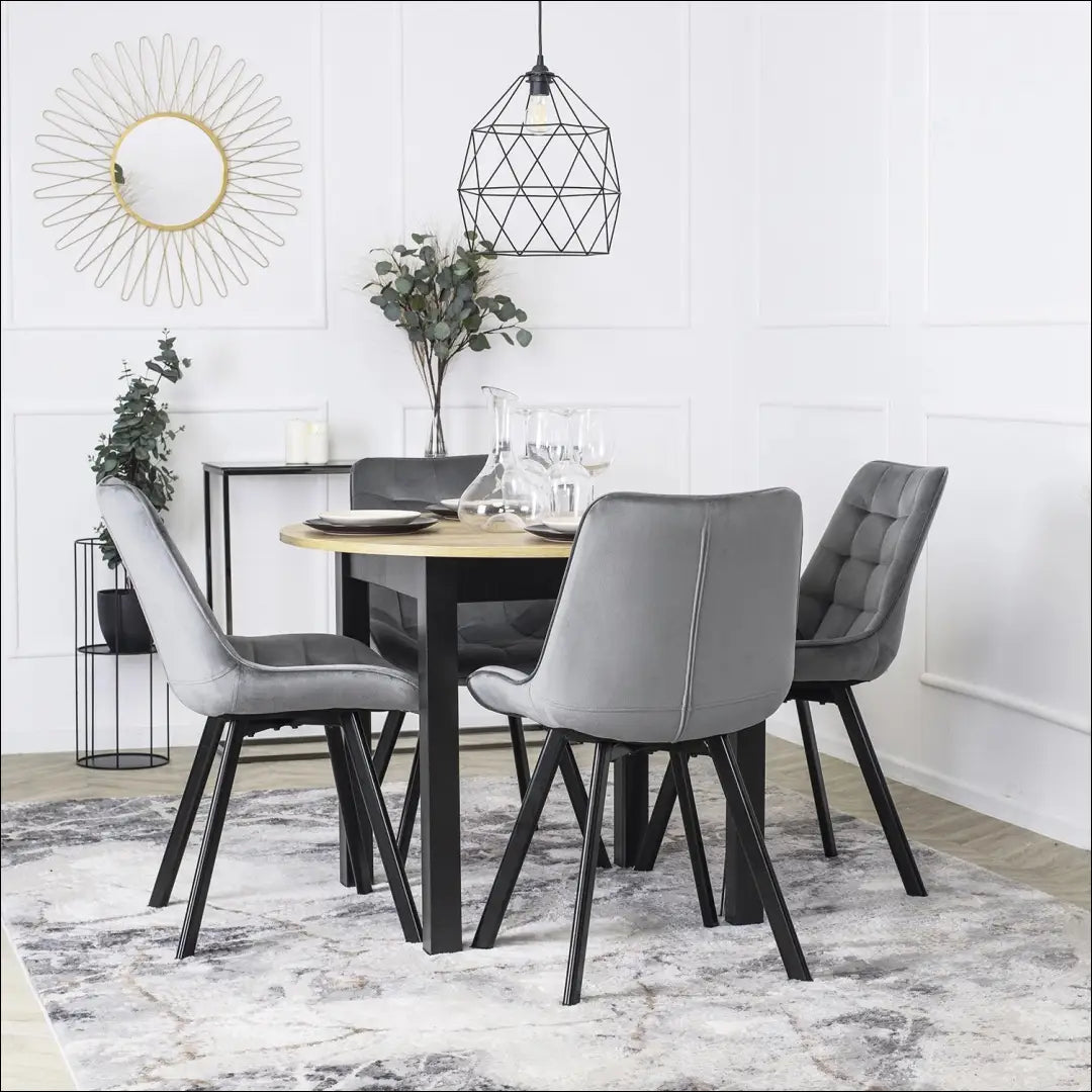 Kėdė su veliūro audiniu pilkos spalvos TE033 - €52 Save 15% 50-100, __label:Pristatymas 5-14 d.d., elite, Krzesła,