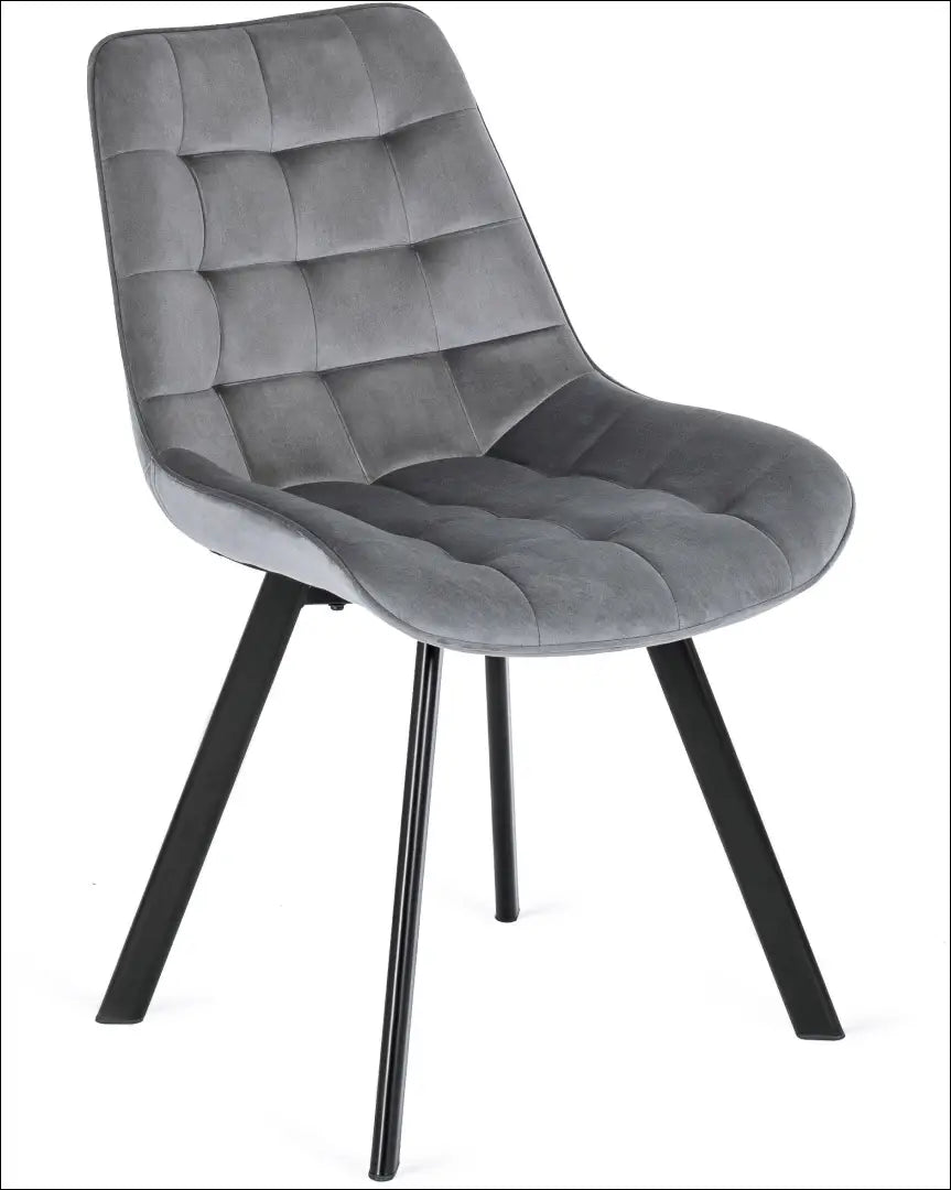 Kėdė su veliūro audiniu pilkos spalvos TE033 - €52 Save 15% 50-100, __label:Pristatymas 5-14 d.d., elite, Krzesła,