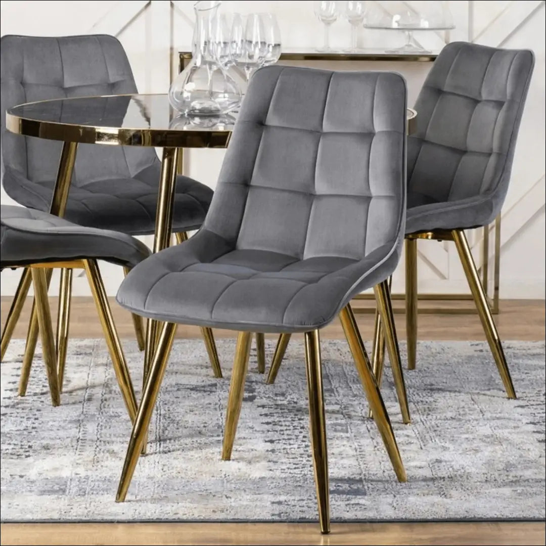 Kėdė su veliūro audiniu pilkos spalvos TE051 - €50 Save 15% 50-100, __label:Pristatymas 5-14 d.d., elite, Krzesła,