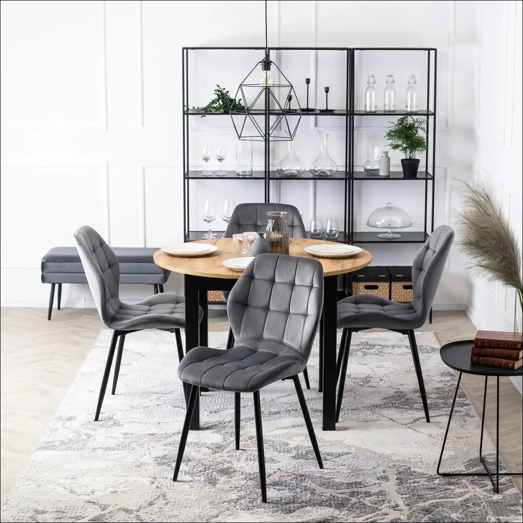 Kėdė su veliūro audiniu pilkos spalvos TE067 - €46 Save 15% 25-50, __label:Pristatymas 5-14 d.d., elite, spalva-pilka,