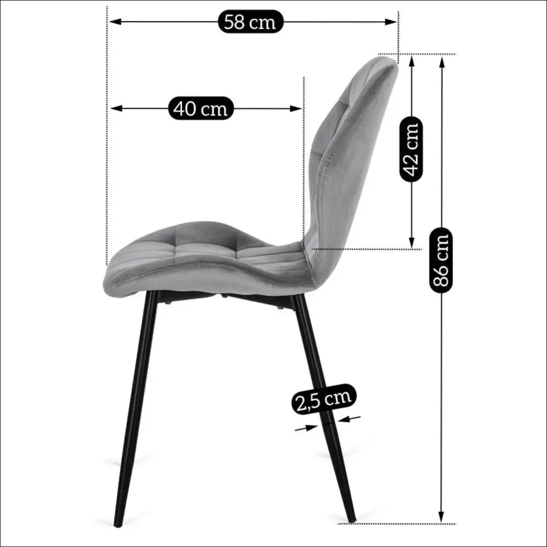 Kėdė su veliūro audiniu pilkos spalvos TE067 - €46 Save 15% 25-50, __label:Pristatymas 5-14 d.d., elite, spalva-pilka,