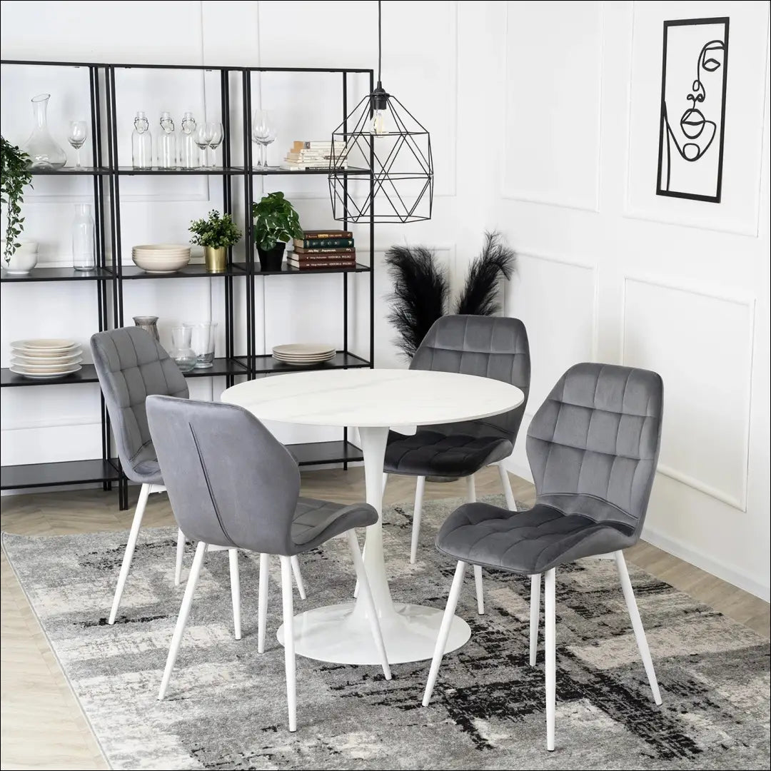 Kėdė su veliūro audiniu pilkos spalvos TE254 - €47 Save 15% 25-50, __label:Pristatymas 5-14 d.d., elite, spalva-pilka,