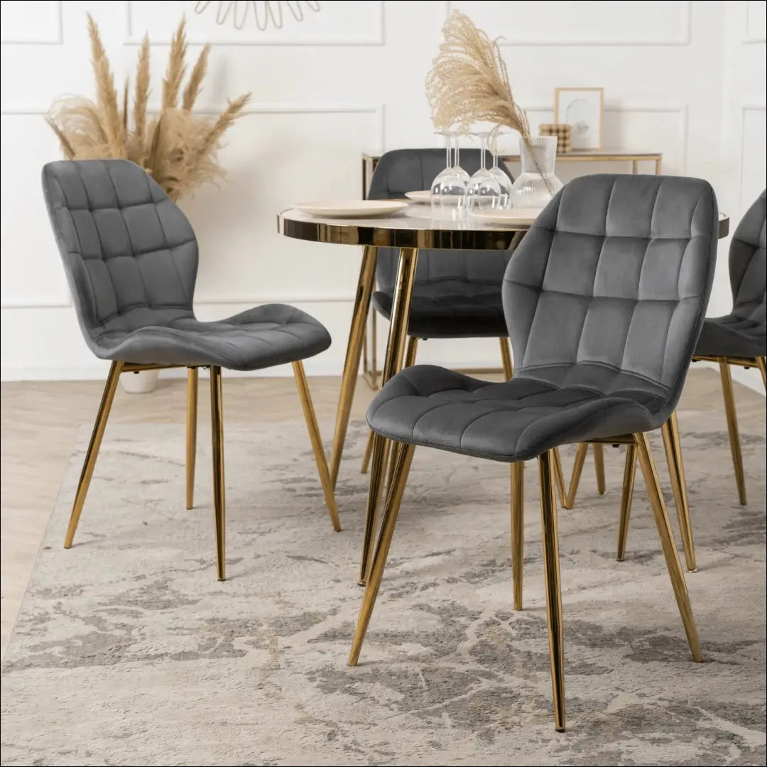 Kėdė su veliūro audiniu pilkos spalvos TE357 - €51 Save 15% 50-100, __label:Pristatymas 5-14 d.d., elite, spalva-pilka,