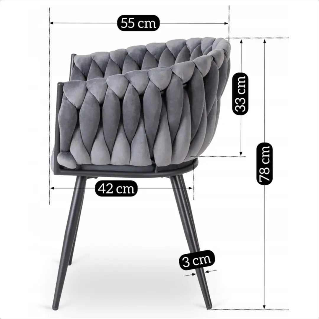 Kėdė su veliūro audiniu pilkos spalvos TE396 - €97 Save 15% 50-100, __label:Pristatymas 5-14 d.d., elite, Krzesła,