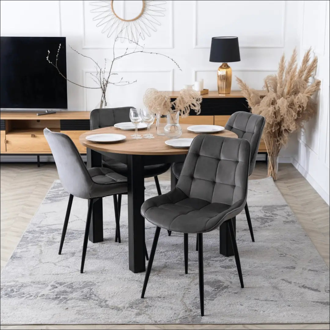 Kėdė su veliūro audiniu pilkos spalvos TE464 - €42 Save 15% 25-50, __label:Pristatymas 5-14 d.d., elite, spalva-pilka,