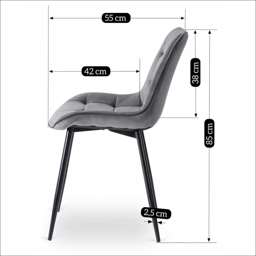 Kėdė su veliūro audiniu pilkos spalvos TE464 - €42 Save 15% 25-50, __label:Pristatymas 5-14 d.d., elite, spalva-pilka,