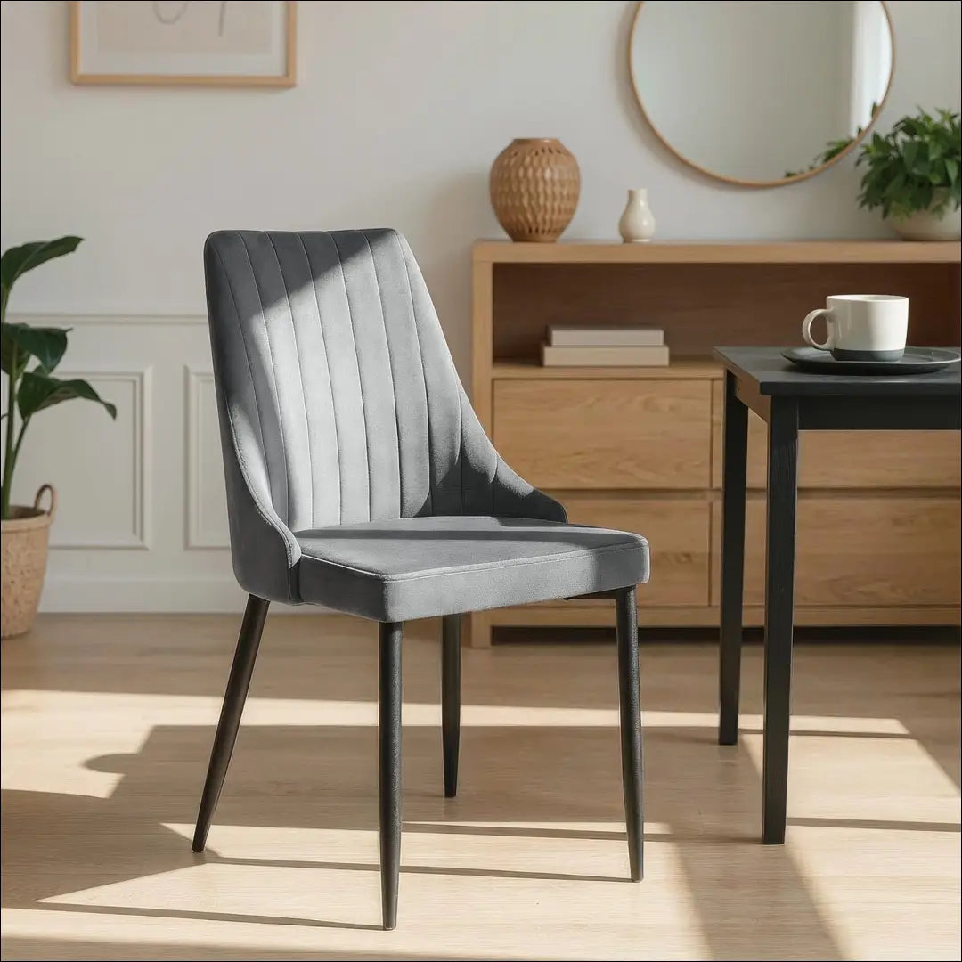 Kėdė su veliūro audiniu pilkos spalvos TE554 - €51 Save 15% 50-100, __label:Pristatymas 5-14 d.d., elite, spalva-pilka,