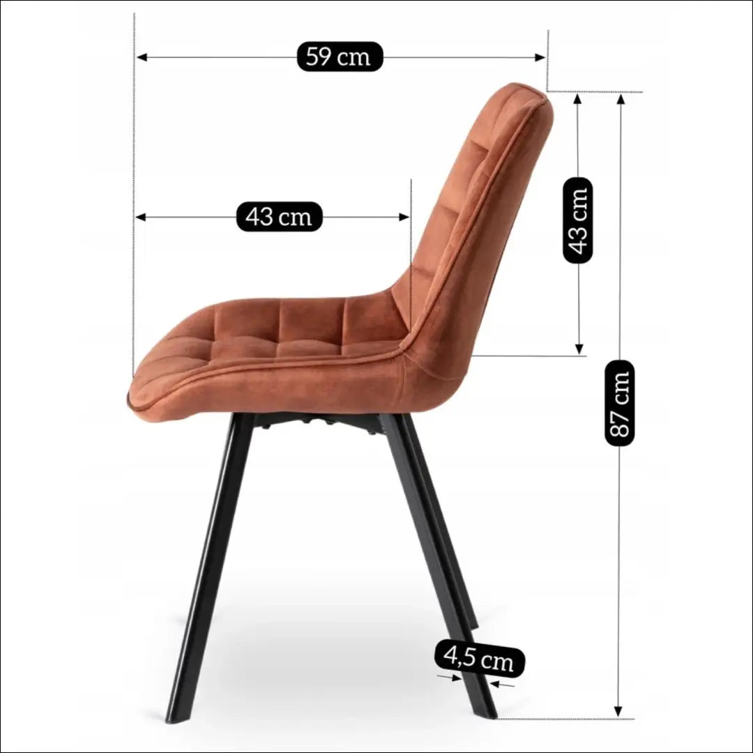 Kėdė su veliūro audiniu rudos spalvos TE420 - €52 Save 15% 50-100, __label:Pristatymas 5-14 d.d., elite, Krzesła,