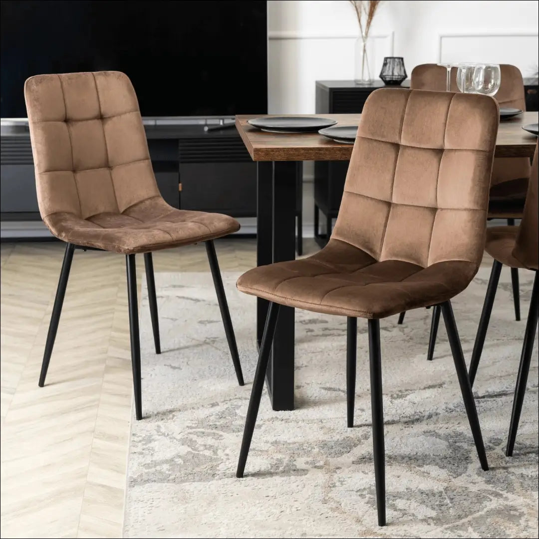 Kėdė su veliūro audiniu rudos spalvos TE421 - €35 Save 15% 25-50, __label:Pristatymas 5-14 d.d., elite, Krzesła,