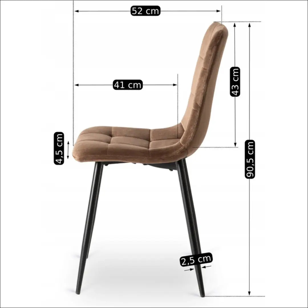 Kėdė su veliūro audiniu rudos spalvos TE421 - €35 Save 15% 25-50, __label:Pristatymas 5-14 d.d., elite, Krzesła,
