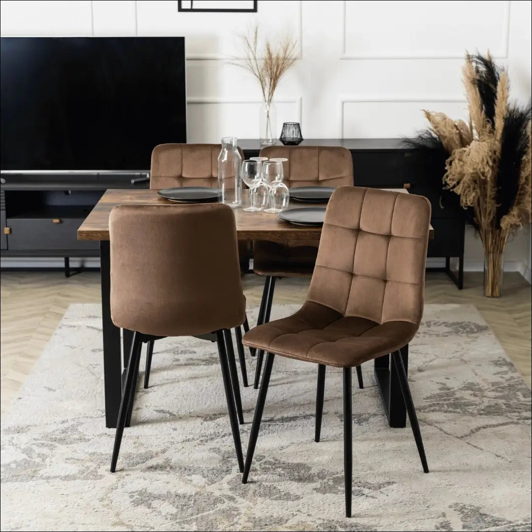 Kėdė su veliūro audiniu rudos spalvos TE421 - €35 Save 15% 25-50, __label:Pristatymas 5-14 d.d., elite, Krzesła,
